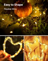 Гірлянда-роса (10 шт) на батарейках, 2.1м 20 LED, нитка, Теплий Білий, для декору, банок, виробів — фото 3