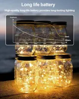 Гирлянда-роса (10 шт) на батарейках, 2.1м 20 LED, нить, Теплый Белый, для декора, банок, поделок — фото 2
