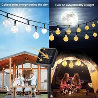Садова гірлянда Aisutha на сонячній батареї, 8м 40 LED (кульки), 8 режимів, IP65, Теплий Білий — фото 7