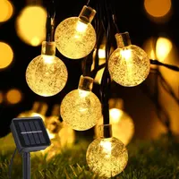 Садовая гирлянда Aisutha на солнечной батарее, 8м 40 LED (шарики), 8 режимов, IP65, Теплый Белый — фото 2