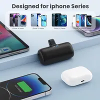 Мини Повербанк 5200мАч для iPhone, Компактный PD, Plug-in, Встроенный коннектор, Черный — фото 6