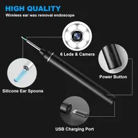 Отоскоп Jkevow 1080P, ушная камера с 6 LED, WiFi, 8 насадок, для чистки ушей (iPhone/Android) — фото 2