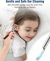 Отоскоп Kekoy 1296P HD (Чорний), вушна камера з 6 LED, WiFi, 8 насадок, для чищення вух (iPhone/Android) — фото 2