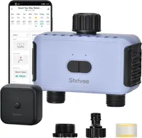 Розумний таймер поливу (2 Зони) WiFi + Bluetooth, контролер для саду, App Control, автоматичний