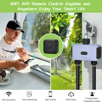 Умный таймер полива (2 Зоны) WiFi + Bluetooth, контроллер для сада, App Control, автоматический — фото 8
