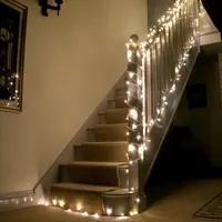 Гирлянда Lights4fun 8м (100 LED, Теплый Белый), Прозрачный провод, от сети, с пультом ДУ, таймер — фото 6