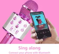 Мікрофон MAX KM01 (Рожевий) бездротовий, Bluetooth, караоке, MP3, LED-підсвітка, ехо, для дітей — фото 8