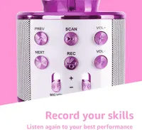 Мікрофон MAX KM01 (Рожевий) бездротовий, Bluetooth, караоке, MP3, LED-підсвітка, ехо, для дітей — фото 9