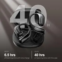 Наушники-переводчик ERAZERL X11 (Черные), 134 языка, 3-в-1, AI-перевод, 40ч, Open-Ear, Bluetooth