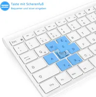 Бездротова клавіатура (без миші), Ultraslim, 2.4 ГГц, USB-акумулятор (QWERTZ, Біла) — фото 3