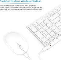 Бездротова клавіатура (без миші), Ultraslim, 2.4 ГГц, USB-акумулятор (QWERTZ, Біла) — фото 4
