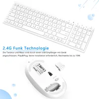Комплект (Клавіатура без миші) бездротовий, Ultraslim, 2.4G, USB-акумулятор (QWERTZ, Білий) — фото 5