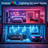 Неоновая LED-лента (10м) RGB, Bluetooth, App, Синхронизация с музыкой, Уличная (Без пульта) — фото 3