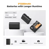 Набор K&F CONCEPT: 3 аккумулятора LP-E6NH (2250mAh) + Тройное ЗУ, для Canon R7, R6, R5, 5D, 6D — фото 2