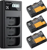 Набор K&F CONCEPT: 3 аккумулятора LP-E6NH (2250mAh) + Тройное ЗУ, для Canon R7, R6, R5, 5D, 6D — фото 5