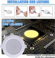 Вбудовані LED-світильники ETUOLMP (6 шт), 4W, 3000K (Теплий Білий), IP44, Ультра-плоскі, 230V — фото 5