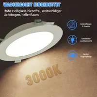 Встраиваемые LED-светильники ETUOLMP (6 шт), 4W, 3000K (Теплый Белый), IP44, Ультра-плоские, 230V — фото 4