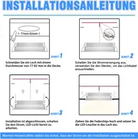 Встраиваемые LED-светильники ETUOLMP (6 шт), 4W, 3000K (Теплый Белый), IP44, Ультра-плоские, 230V — фото 7