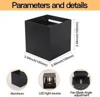 Уличные LED-светильники (2 шт) настенные, 12Вт, IP65, Теплый Белый, Вверх/Вниз, Черные — фото 5