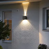 Вуличні LED-світильники (2 шт) настінні, 12Вт, IP65, Теплий Білий, Вгору/Вниз, Чорні — фото 8