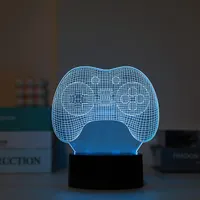 3D LED лампа-ночник I-Total с пультом ДУ, сенсорная, 7 цветов, оптическая иллюзия — фото 3