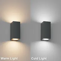 Уличные настенные светильники Klighten (2 шт) GU10, Антрацит, Куб, IP65, Вверх/Вниз — фото 2