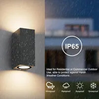 Уличные настенные светильники Klighten (2 шт) GU10, Антрацит, Куб, IP65, Вверх/Вниз — фото 5