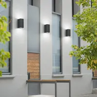 Вуличні настінні світильники Klighten (2 шт) GU10, Антрацит, Куб, IP65, Вгору/Вниз — фото 6