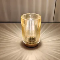 Бездротова настільна лампа (Янтар), Скло, LED, Сенсорна, Акумуляторна, Нічник
