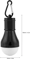 Compact Mini Hanging Lantern with 3 LED Beads, High Low Fast Flashing Modes, Powered by 3 AAA Batteries for Outdoor Camping (Black) — фото 7