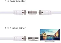 RUNCCI-YUN 2 Way Satellite TV Aerial Splitter 5-2500MHz with 2 * 1.5m Coax Cable F Plugs, for Sky Box, Telewest, Eurovox, Starview, Dreambox — фото 2