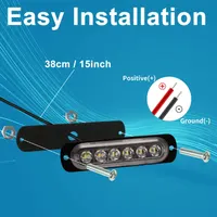 12V 24V LED White Light Thin 6LEDs Waterproof for UTV Truck RV Dome, Step, Under Dash, Truck Bed, Trunk, Boat Interior, 1 Pc — фото 8