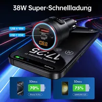 Автомобильный FM-трансмиттер Syncwire Bluetooth 5.4 с быстрой зарядкой 38W (PD 20W + QC3.0) — фото 4