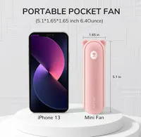 JISULIFE Handheld Fan with 4500 mAh Powerbank Max 37 Hours Runtime, Personal Portable Fan Pocket USB Powered Folding and Mini Rechargeable Quiet -Pink — фото 4