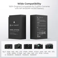 Аккумулятор NP-W126S (2 шт) + Двойное зарядное устройство для Fujifilm X-T3/X100V/X-S10, K&F Concept — фото 4