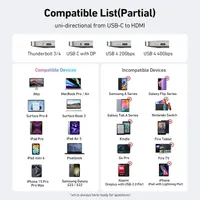 Кабель uni USB-C на HDMI (4K@60Hz) 1.8м в нейлоновой оплетке, для MacBook/iPad/Galaxy — фото 6
