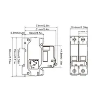 DC Miniature Circuit Breaker, 2P 6000A DC Disconnect Switch DIN Rail Installation Mini Circuit Breaker Air Switch 25A DC500V for Solar PV System — фото 3