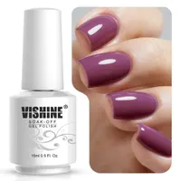 Vishine Gelpolish Manicure DIY Long-lasting Gel Nail Polish Lacquer Shiny Color UV LED Soak Off Glitter Dark Orchid(1023) — фото 2