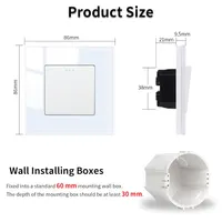 Single Light Switch Glass White 1 Gang 1 Way Rocker Button Switch Modern Crystal Wall Panel,10A,250V — фото 5