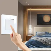 Single Light Switch Glass White 1 Gang 1 Way Rocker Button Switch Modern Crystal Wall Panel,10A,250V — фото 6