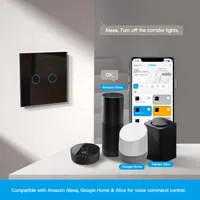 Розумний вимикач LIVOLO Zigbee 2 клавіші (Сенсорний), Без нуля, Скло, Чорний (Потрібен Хаб) — фото 4