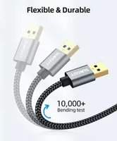 Кабель USB 3.0 Папа-Папа (Type A to A) 0.5м, SUNGUY, 5 Гбит/с, Нейлоновая оплетка — фото 3