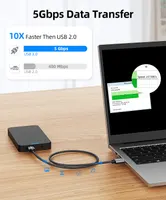 Кабель USB 3.0 Папа-Папа (Type A to A) 0.5м, SUNGUY, 5 Гбит/с, Нейлоновая оплетка — фото 6