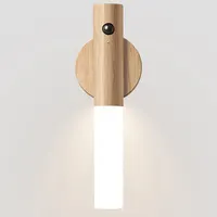 Нічник з датчиком руху Chilvane (Дерево/Акрил), Магнітний, USB, Тепле світло