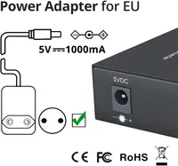 Медіаконвертер Gigabit Ethernet (RJ45 - SC) 10Gtek, Одномод 20км, 1000Base-LX, БП в комплекті