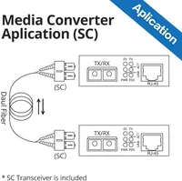 Медіаконвертер Gigabit Ethernet (RJ45 - SC) 10Gtek, Одномод 20км, 1000Base-LX, БП в комплекті — фото 2