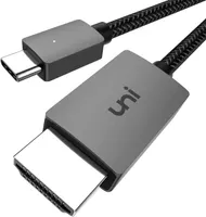 Кабель uni USB-C на HDMI (4K UHD) 1.8м, Высокоскоростной, Нейлоновая оплетка, для MacBook/TV — фото 2