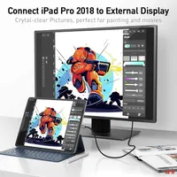 Кабель uni USB-C на HDMI (4K UHD) 1.8м, Высокоскоростной, Нейлоновая оплетка, для MacBook/TV — фото 3