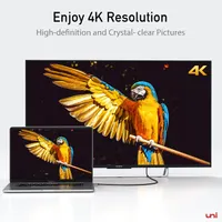 Кабель uni USB-C на HDMI (4K UHD) 1.8м, Высокоскоростной, Нейлоновая оплетка, для MacBook/TV — фото 4