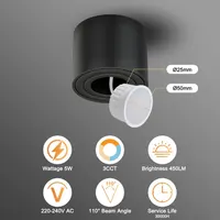 Ультратонкі LED-модулі HCFEI (6 шт) 5W 230V, Заміна ламп GU10/MR16, Глибина 24мм, IP44 — фото 2